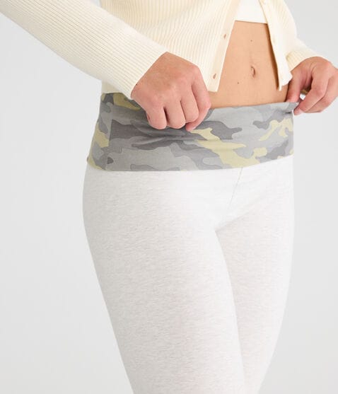 Cloud Soft Camo Mid-Rise Fold-Over Bootcut Pants Cloud Soft Camo Mid-Rise Fold-Over Bootcut Pants