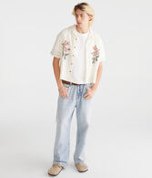Floral Boxy Linen Camp Shirt
