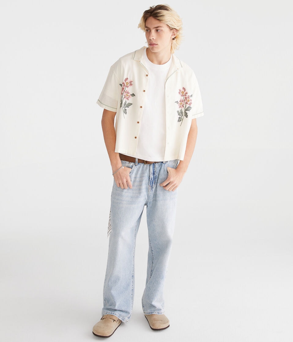 Floral Boxy Linen Camp Shirt