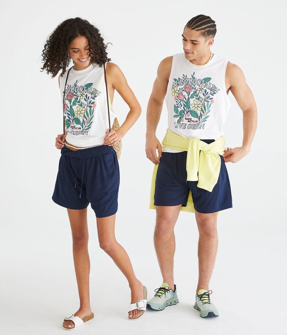 Essentials Solid Mesh Shorts 6"