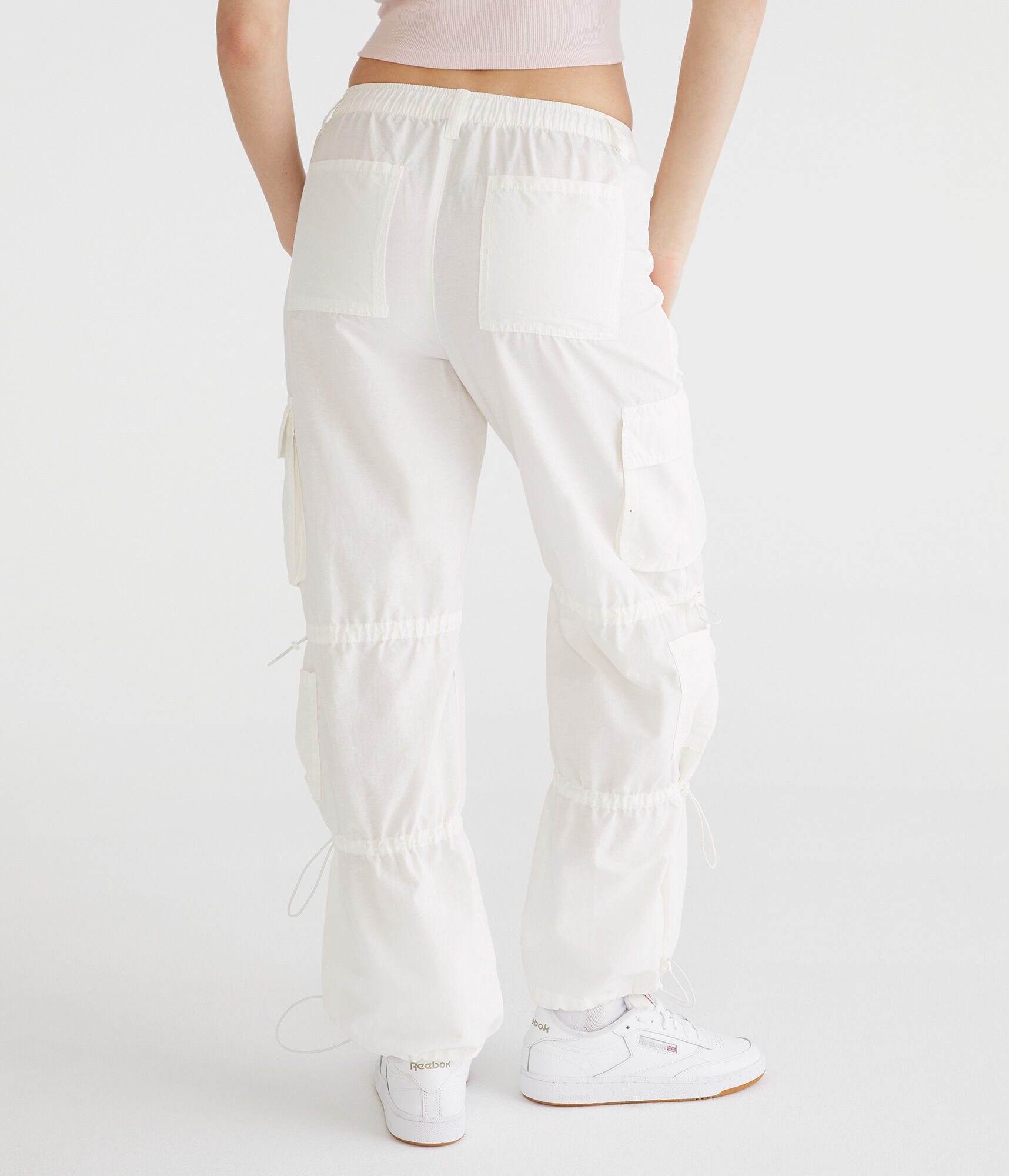 Mid-Rise Parachute Pants