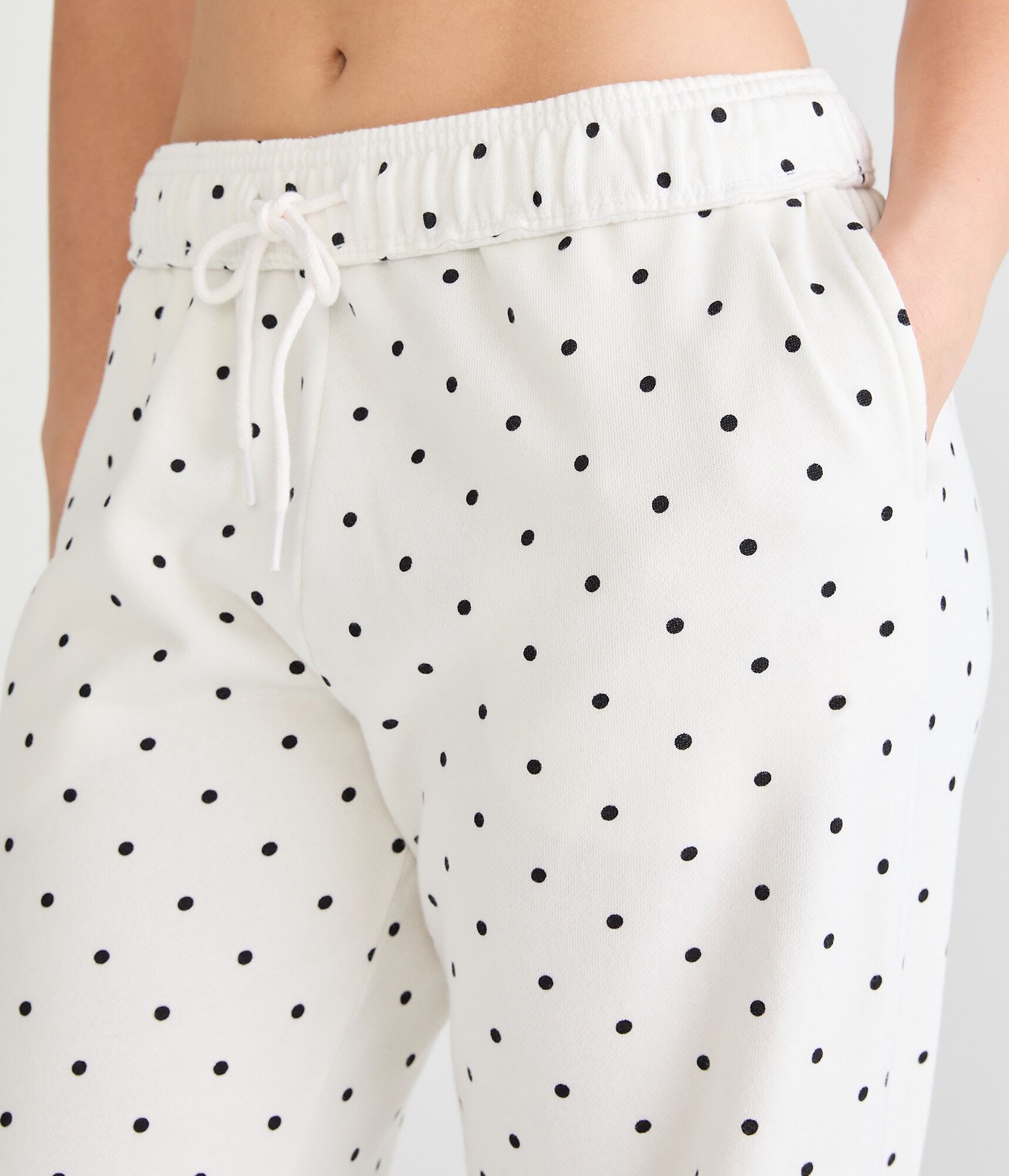 Cloud Soft Polka Dot Mid-Rise Wide Leg Sweatpants