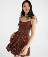 Floral Sweetheart Bustier Fit & Flare Dress