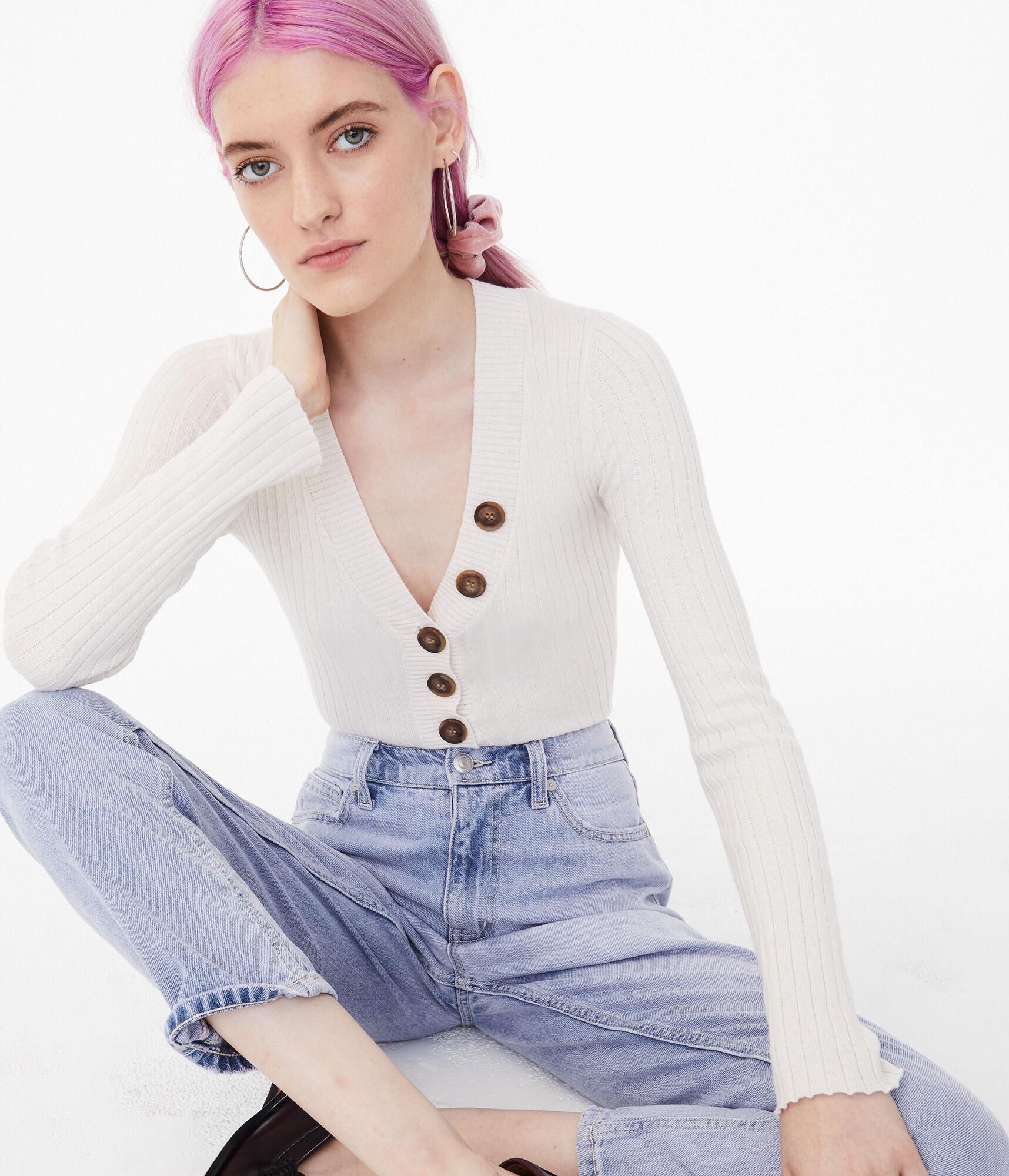 Long Sleeve Ribbed Bodycon Henley