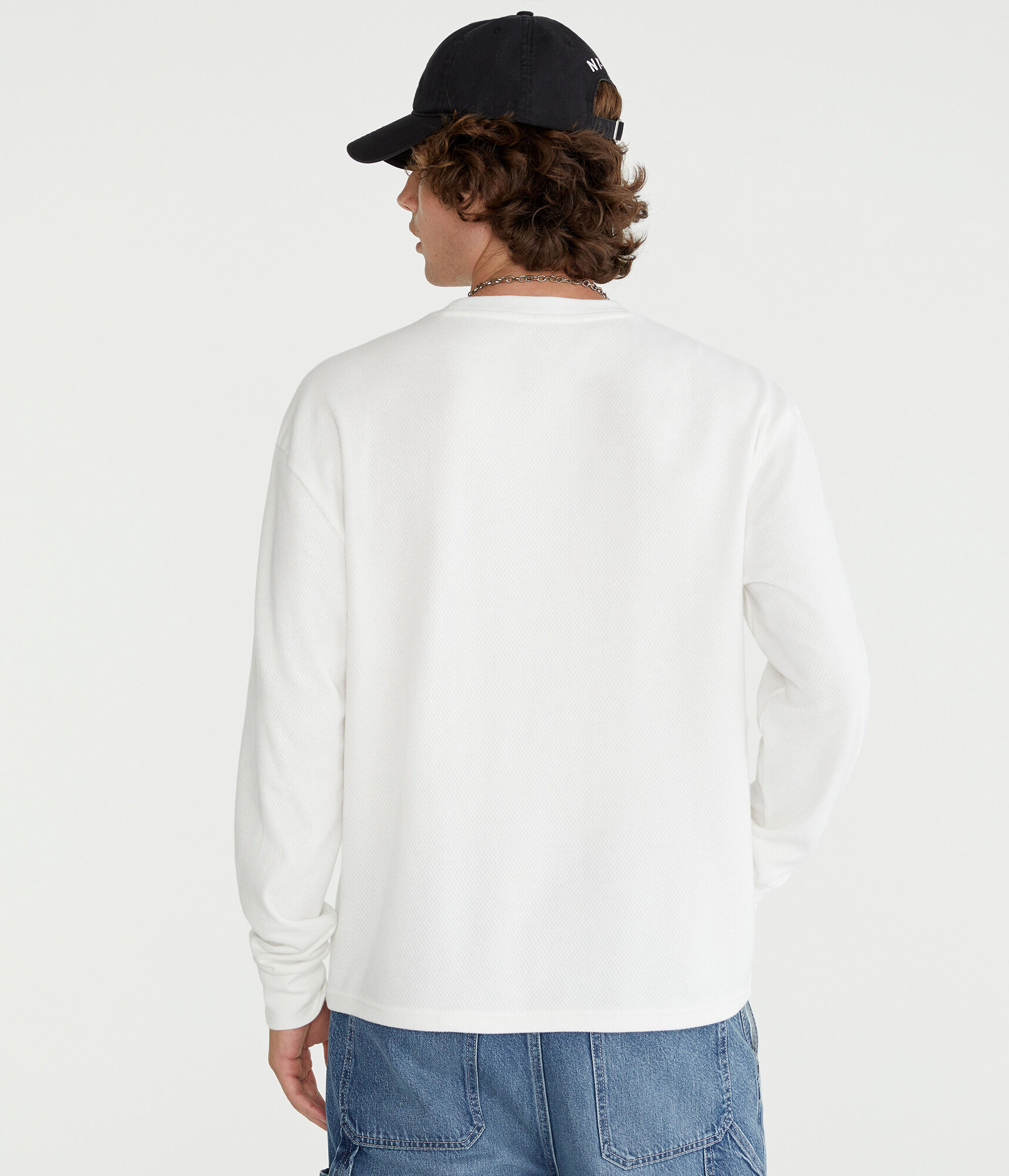 Long Sleeve Tonal Logo Thermal Crew Tee