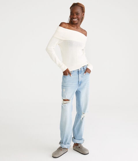 Solid Off-The-Shoulder Sweater