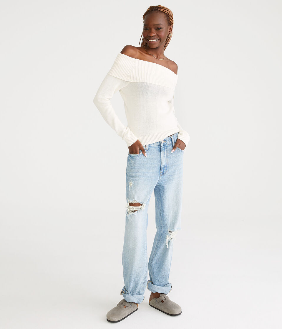 Solid Off-The-Shoulder Sweater
