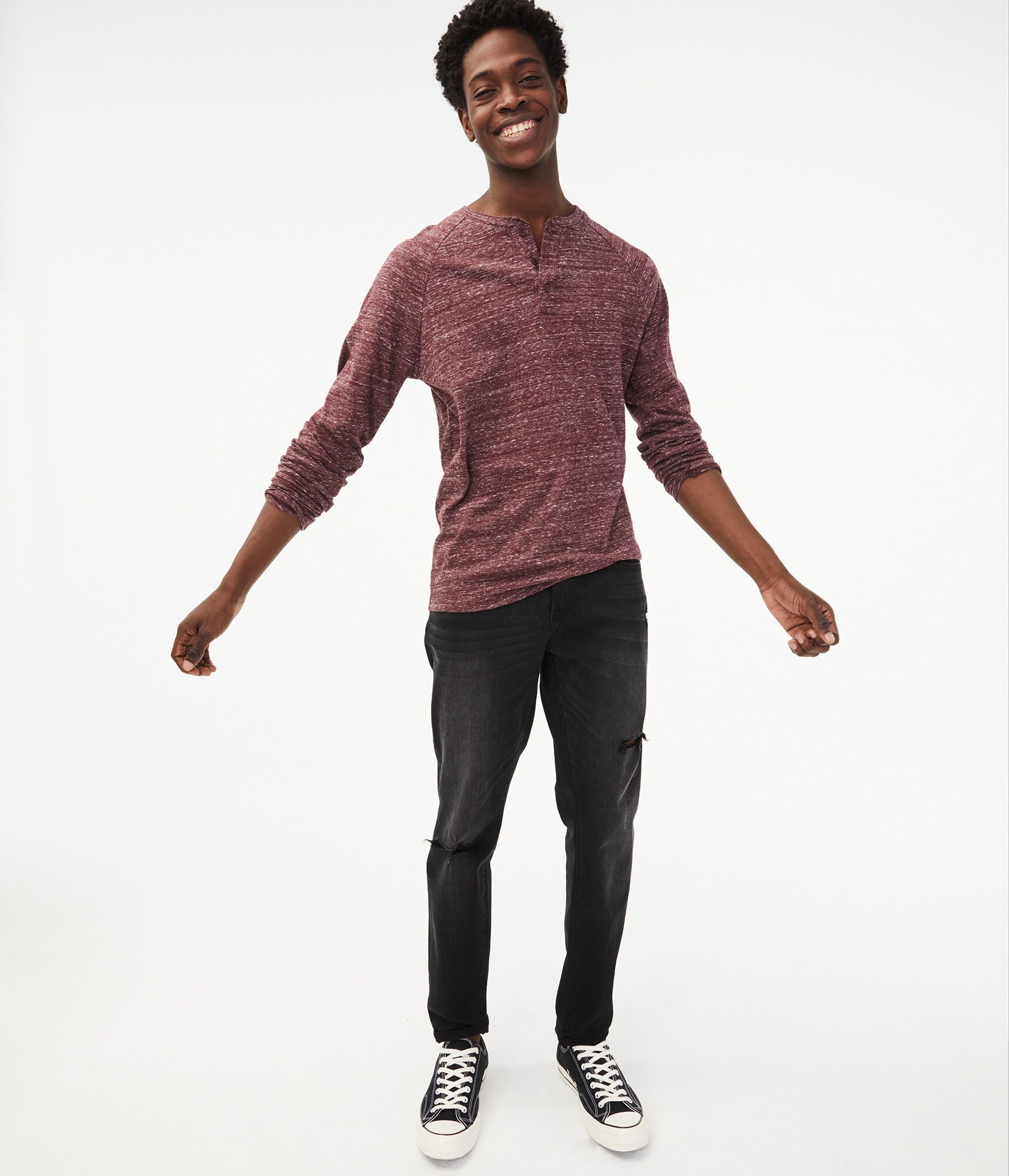 Download aeropostale mens long sleeve raglan henley*** | eBay