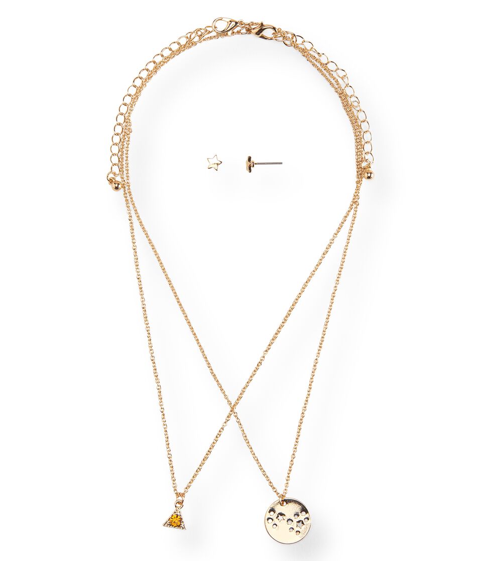 Scorpio Stud Earring & Necklace Set