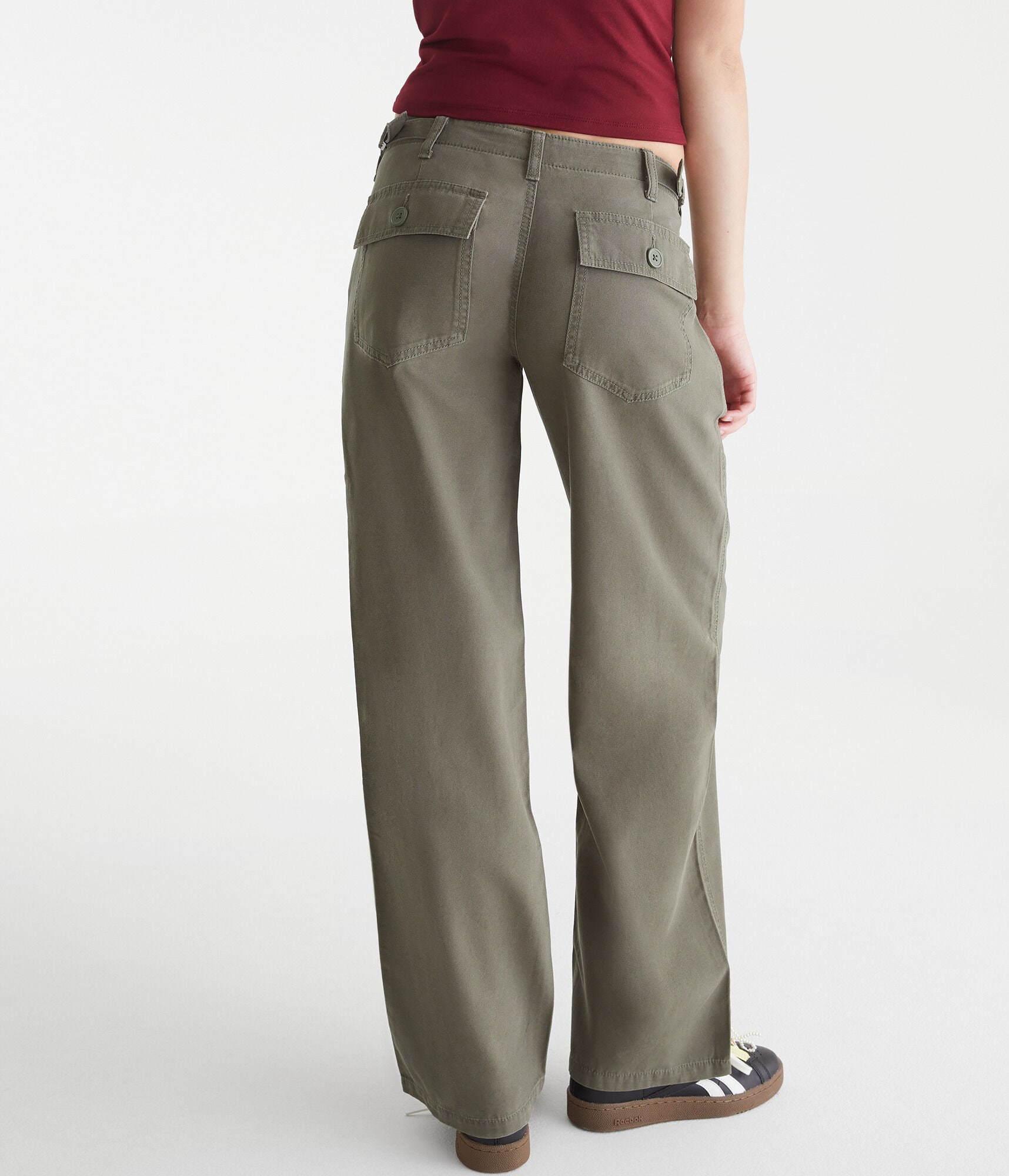 Low-Rise Straight Leg Pants