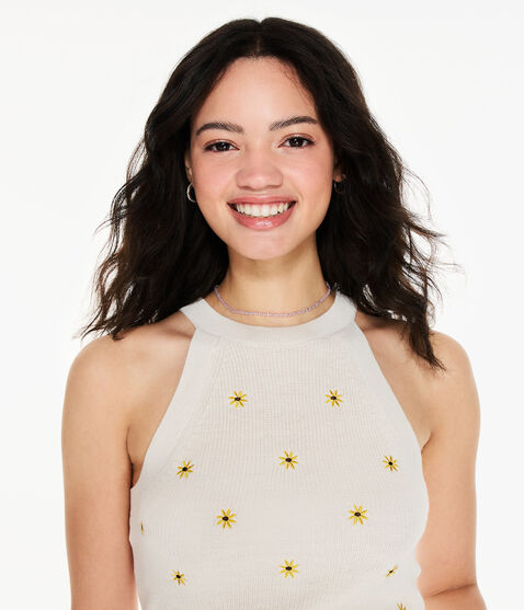 Daisy Cropped High-Neck Sweater Tank Daisy Cropped High-Neck Sweater Tank
