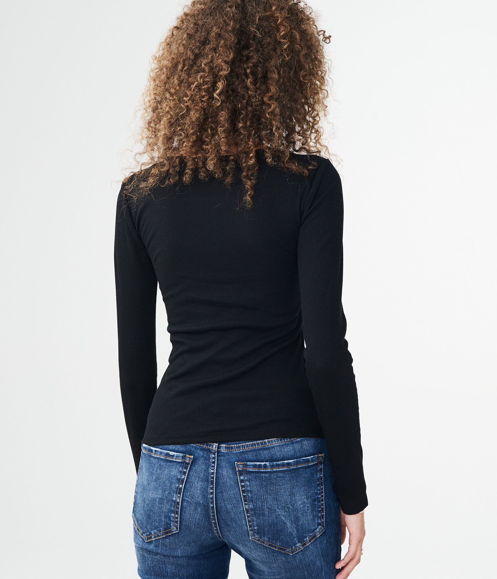 Long Sleeve Solid Lace-Up Bodycon Top