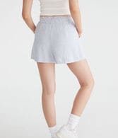Striped High-Rise Linen Shorts
