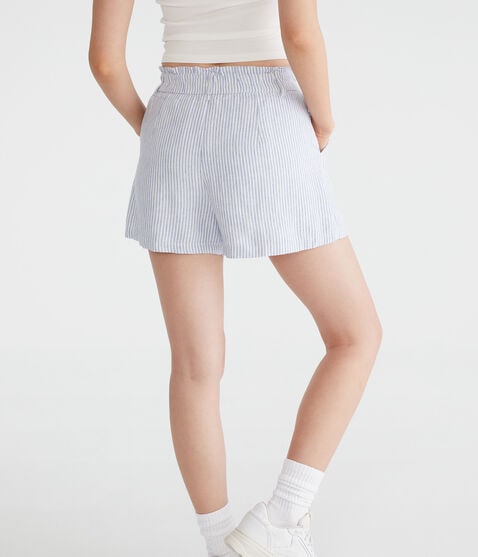 Striped High-Rise Linen Shorts Striped High-Rise Linen Shorts