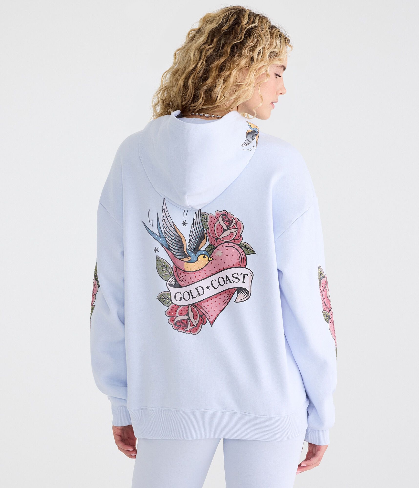 D&eacute;j&agrave; For Aero Gold Coast Bird Oversized Pullover Hoodie