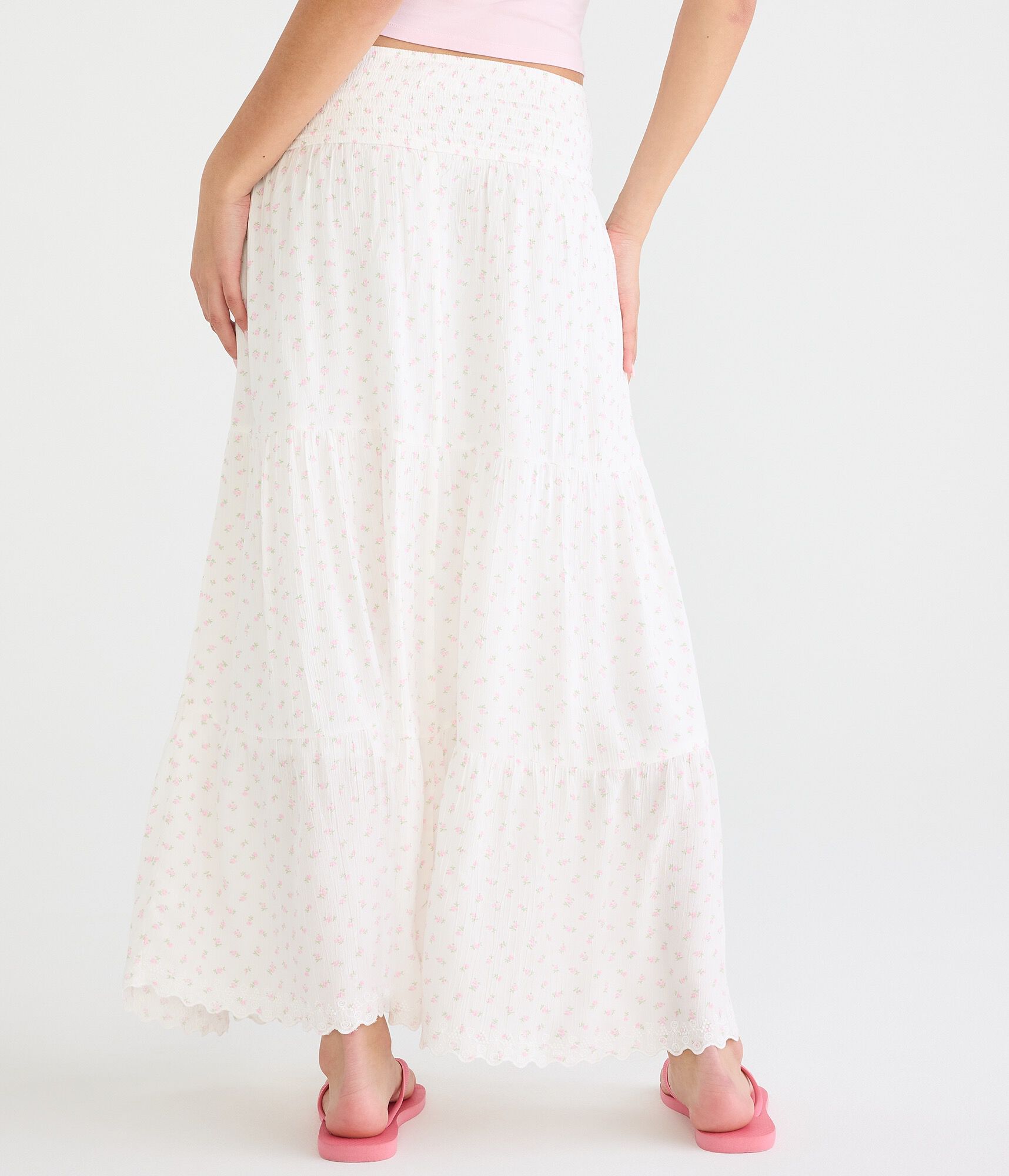 Floral Tiered Maxi Skirt