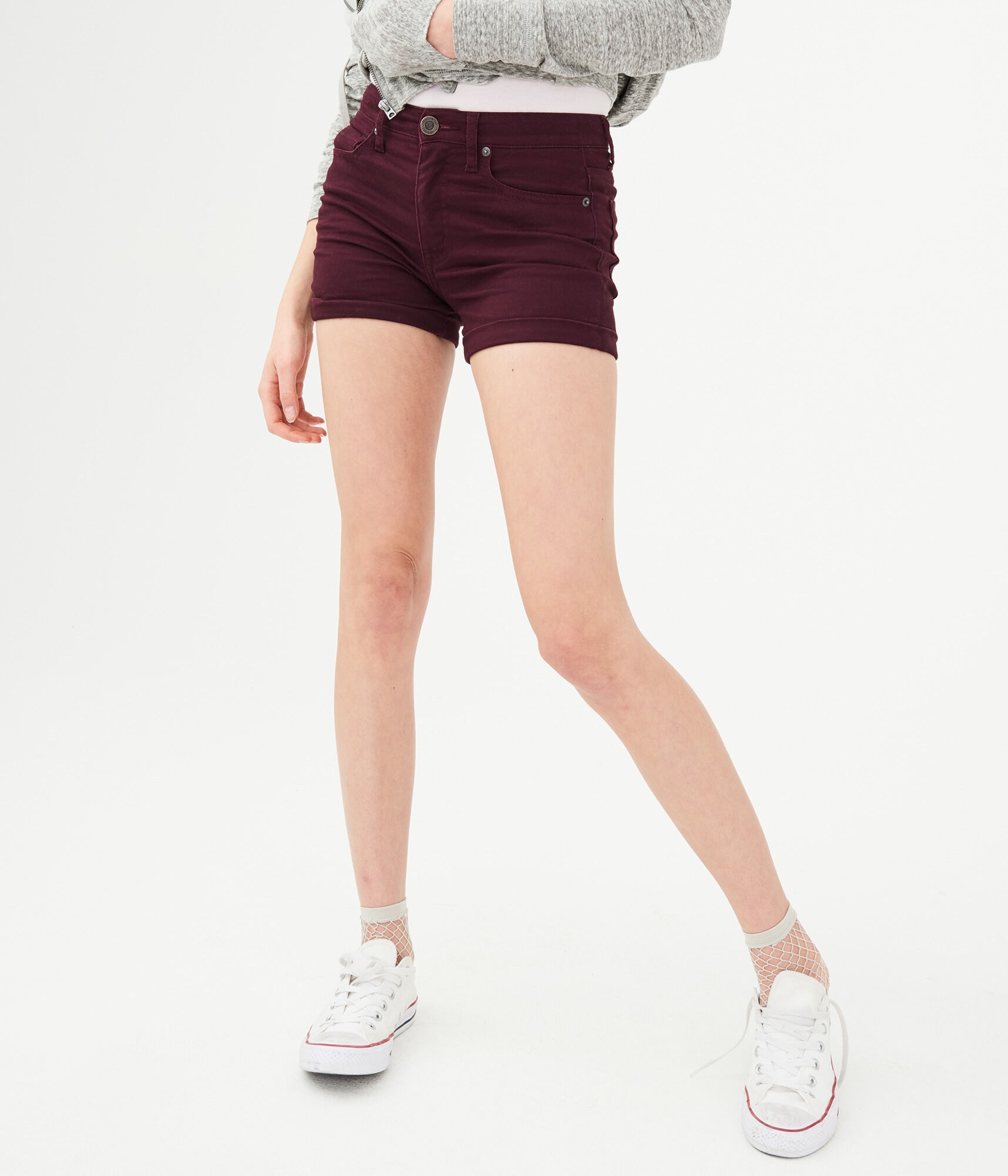 High-Rise Color Wash Midi Shorts
