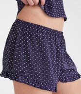 Polka Dot Satin Ruffle Shorts