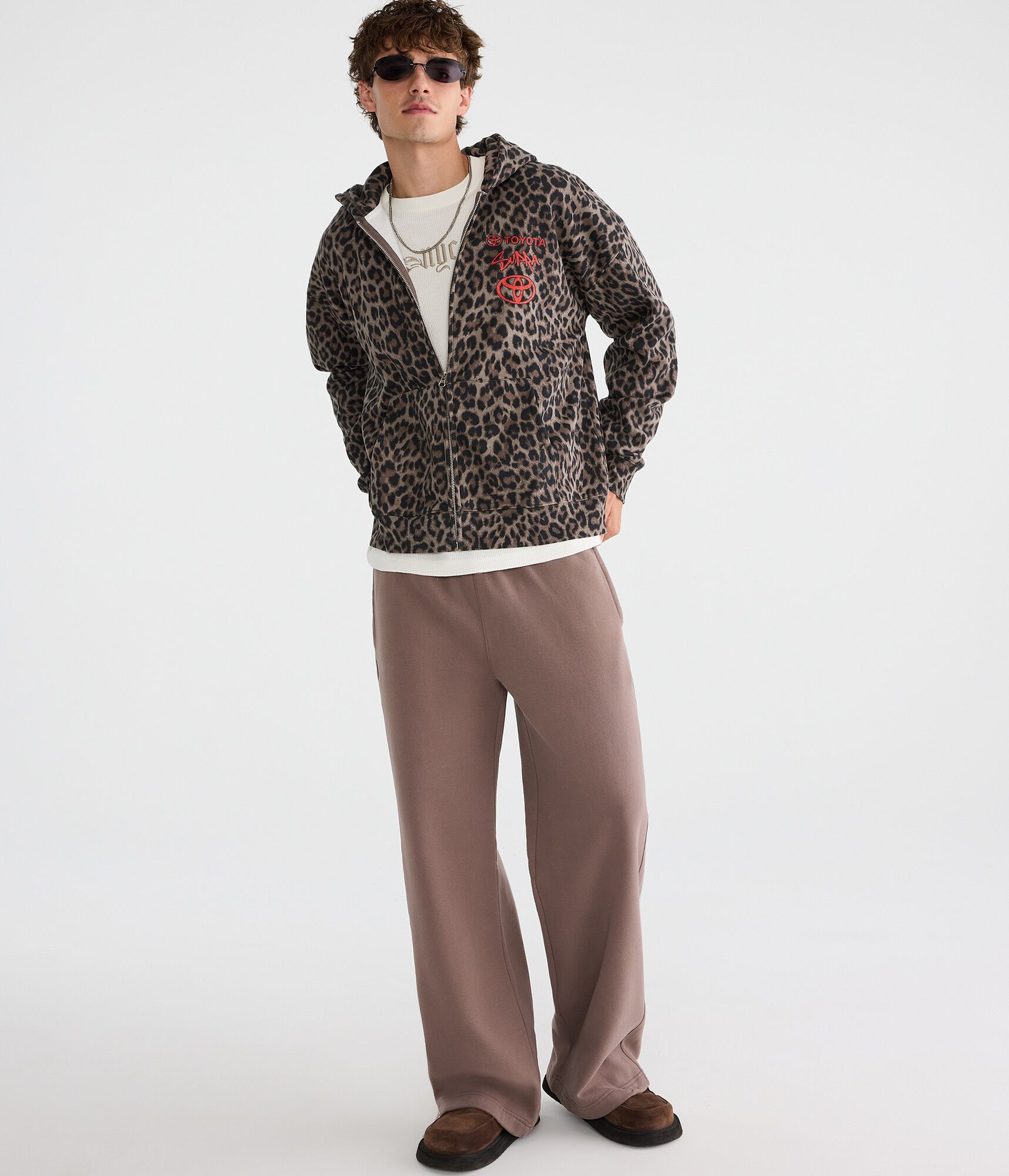 Toyota Supra Leopard Print Boxy Full-Zip Hoodie