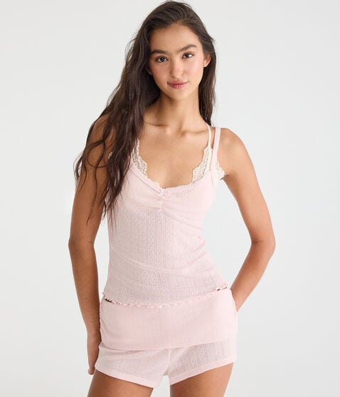 Pointelle Knit V-Neck Sleep Cami Pointelle Knit V-Neck Sleep Cami