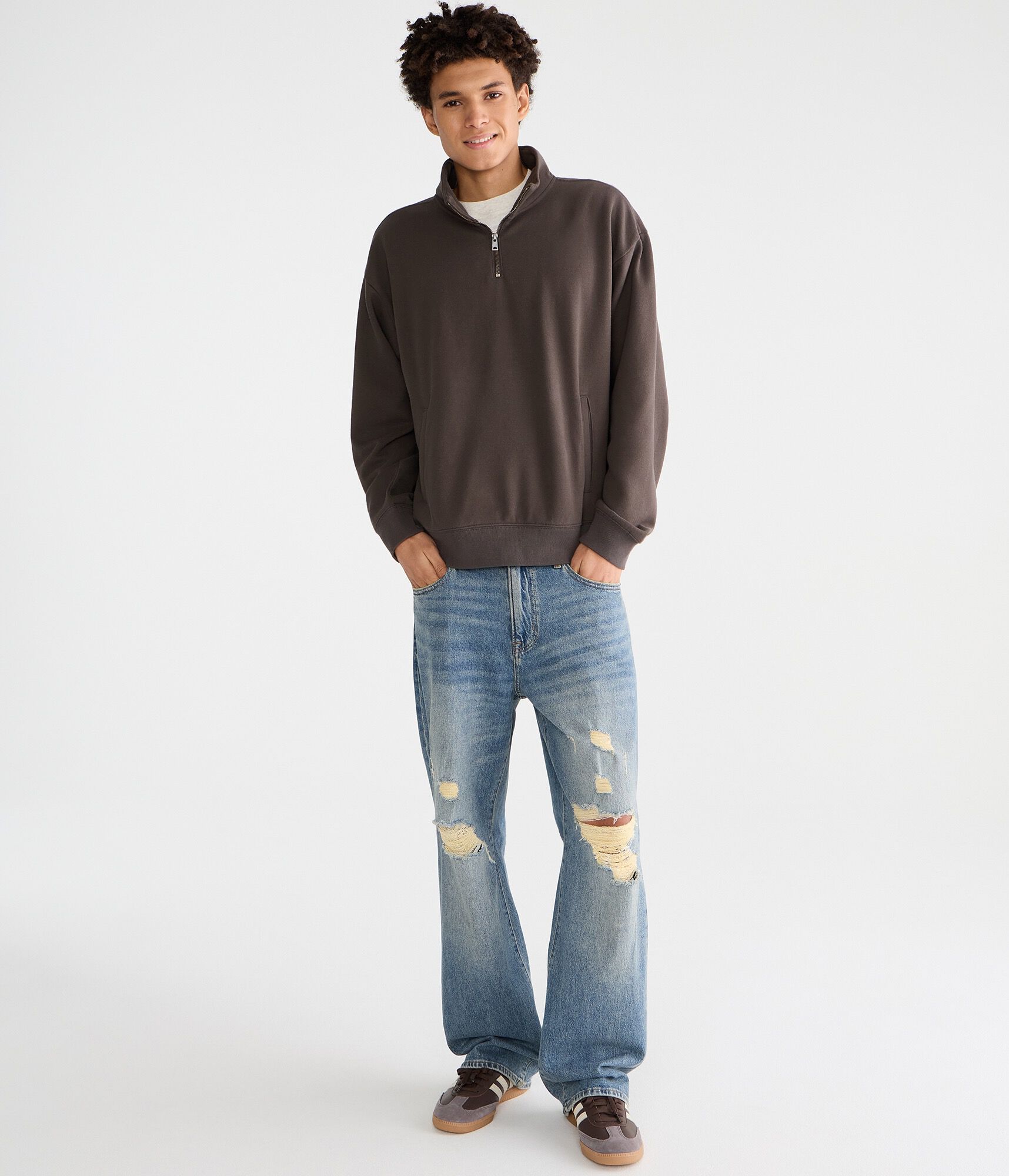 Cloud Soft Boxy Quarter-Zip Sweatshirt
