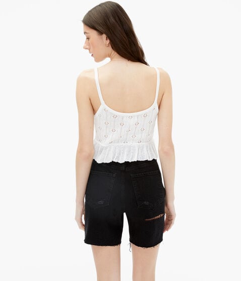 Tie-Front Cropped Sweater Tank Tie-Front Cropped Sweater Tank