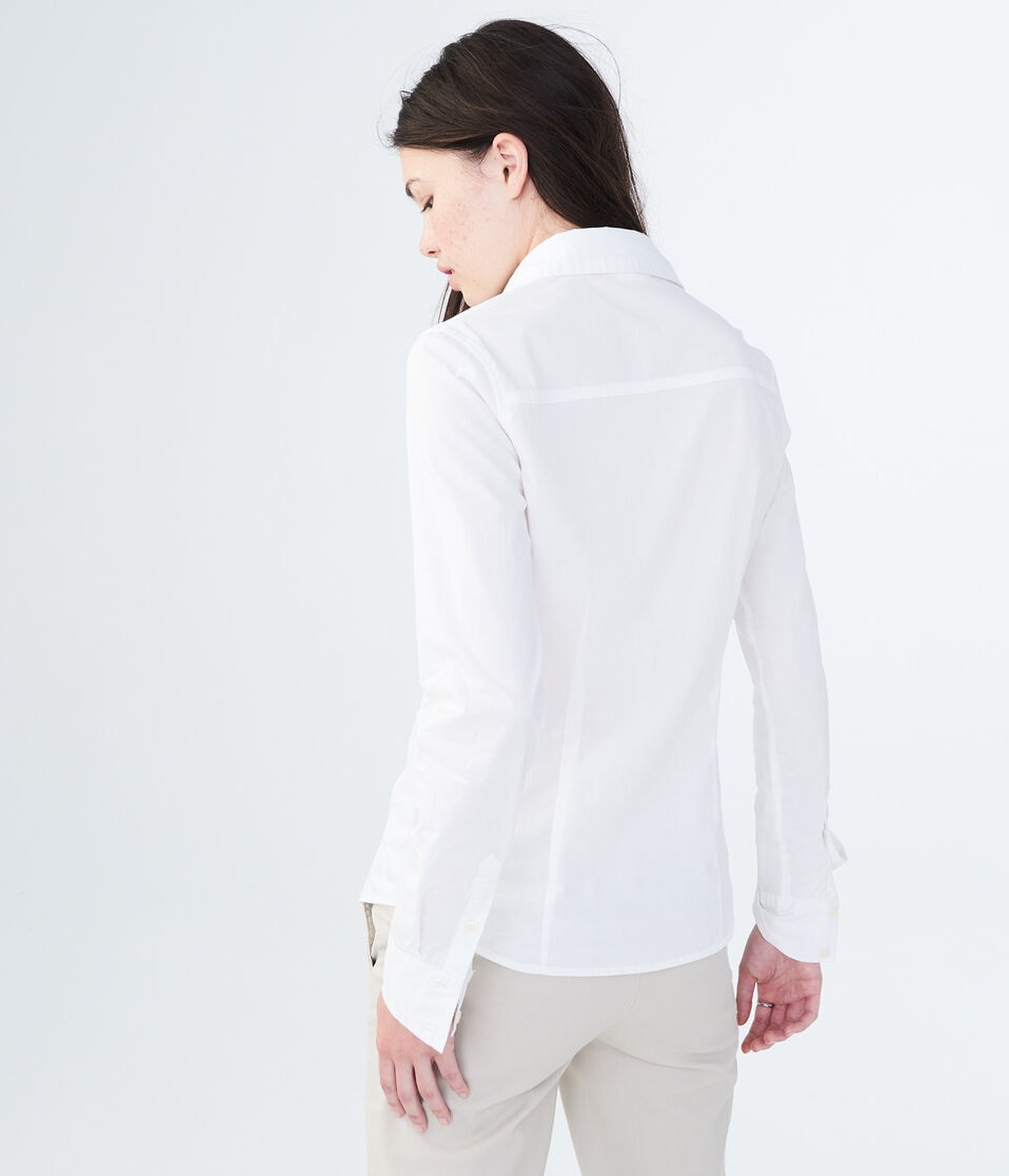 Long Sleeve Poplin Button-Down Shirt