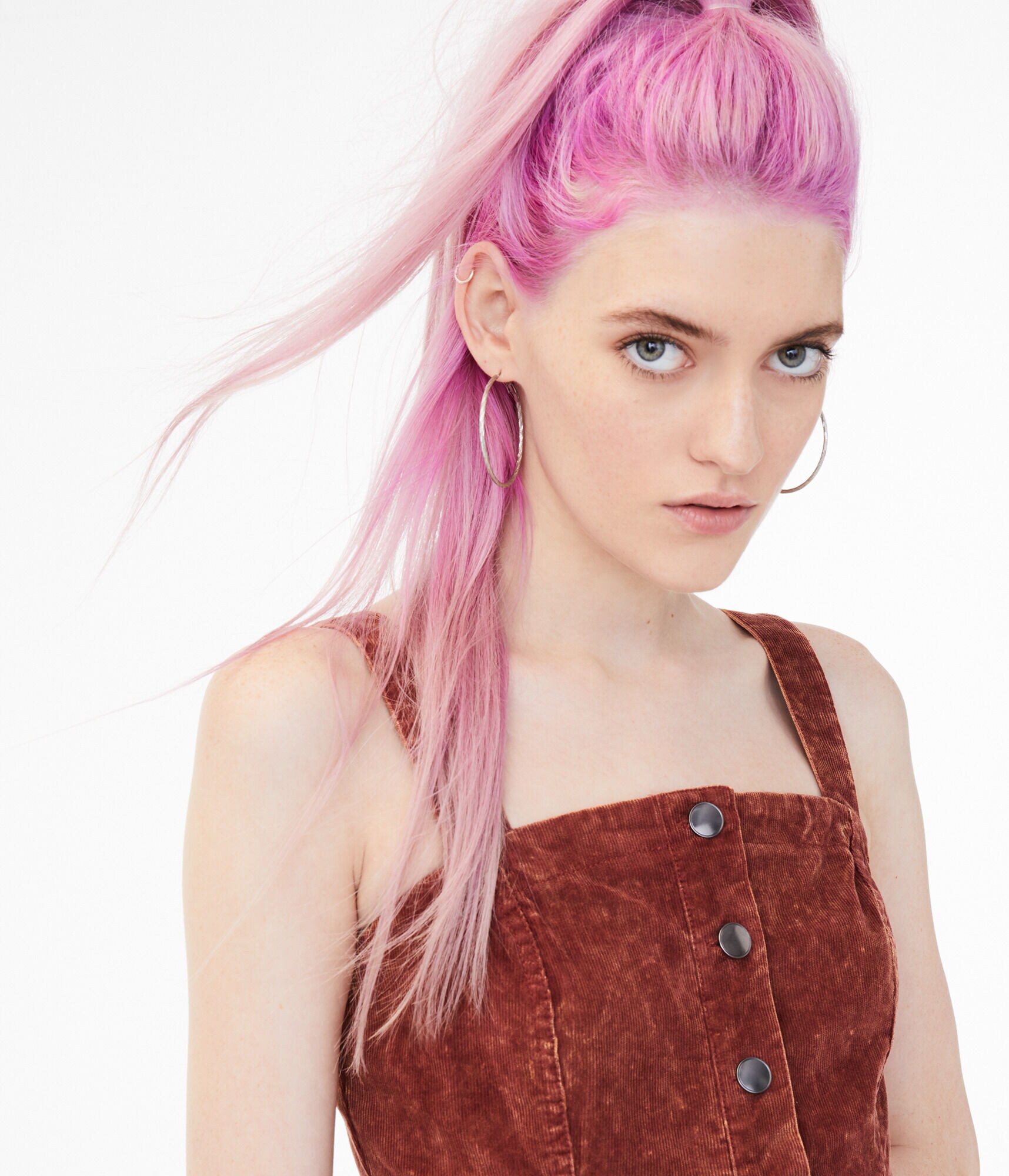 Corduroy Button-Front Dress