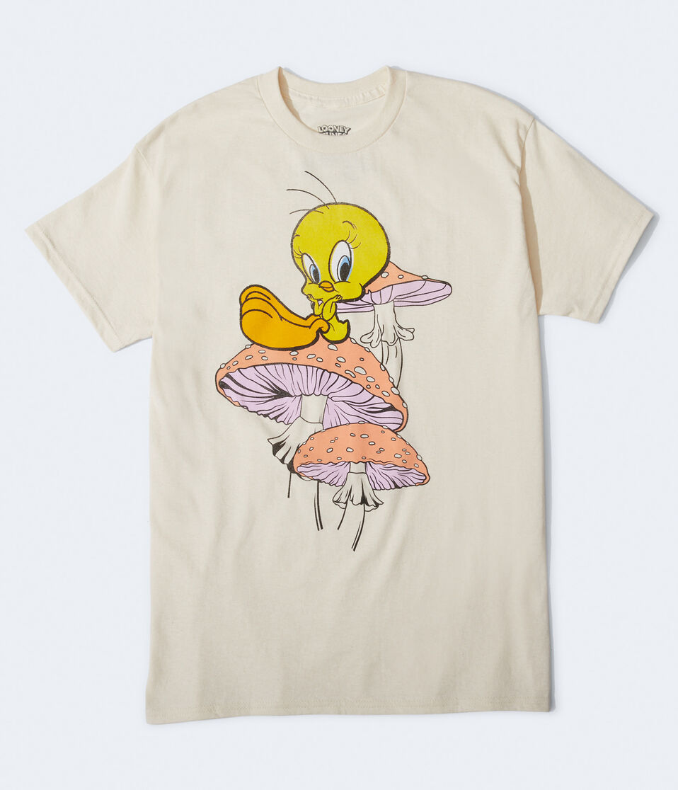 Tweety Bird Mushrooms Oversized Graphic Tee
