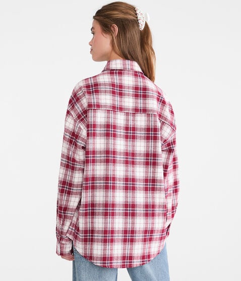 Long Sleeve Relaxed Plaid Shirt Long Sleeve Relaxed Plaid Shirt