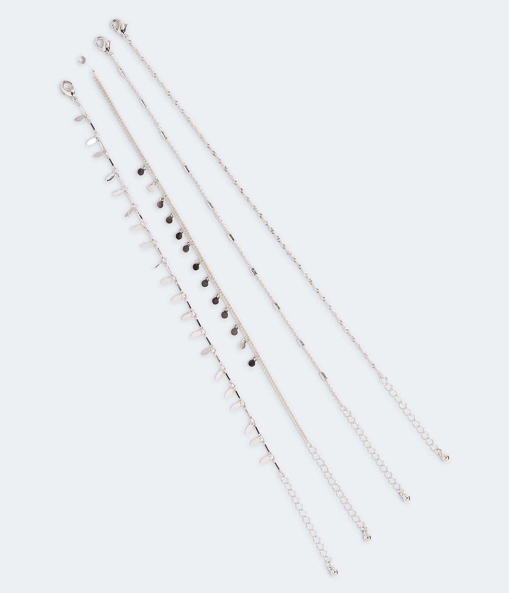 Best Friends Dangling Discs &amp; Ovals Anklet Set