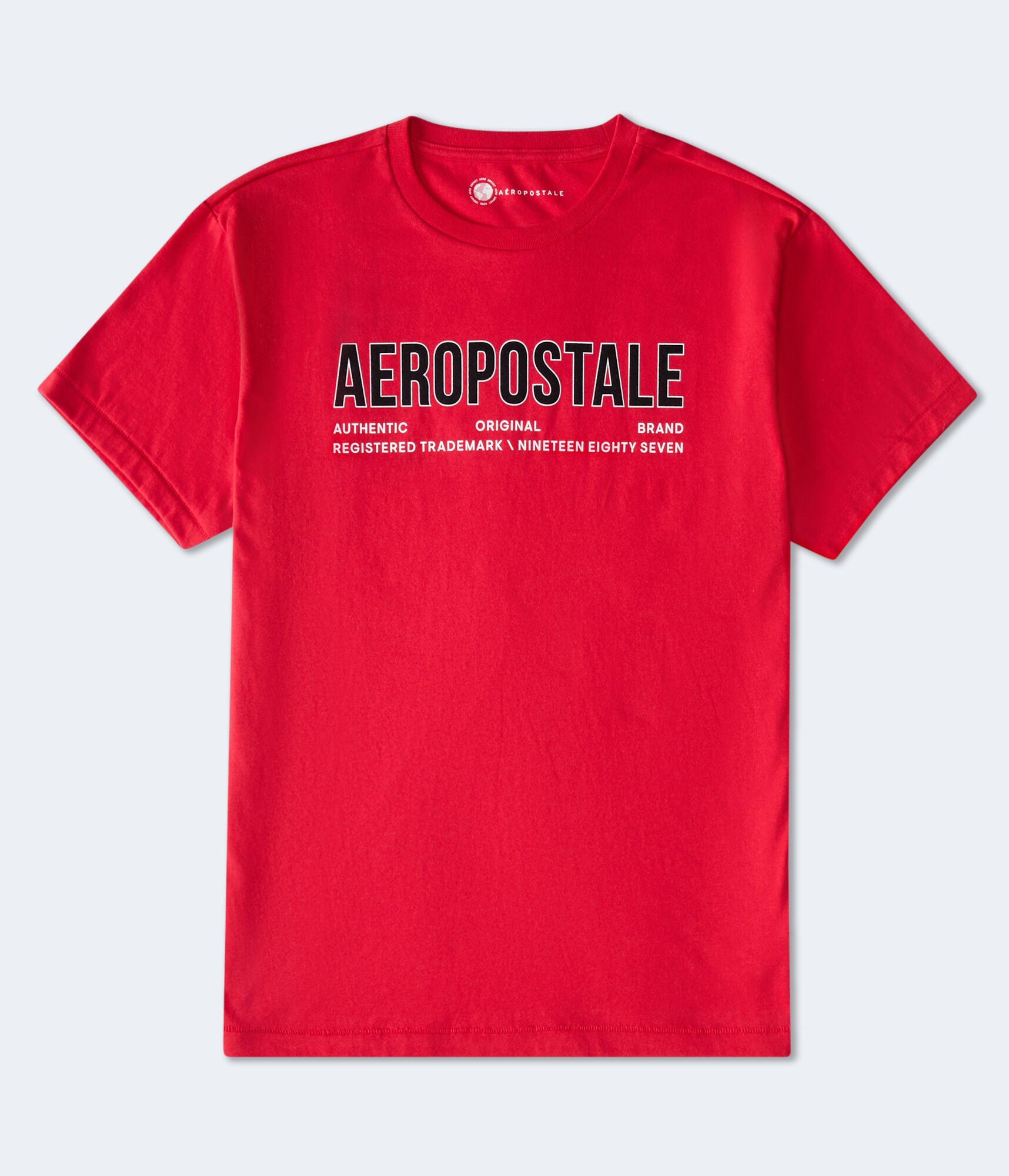 Aeropostale Authentic Logo Flocked Graphic Tee