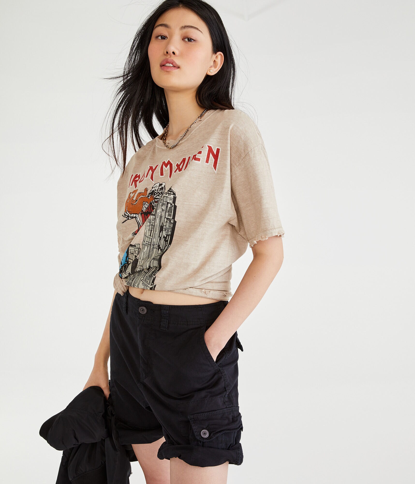 Iron Maiden Beast In New York Destroyed Graphic Tee