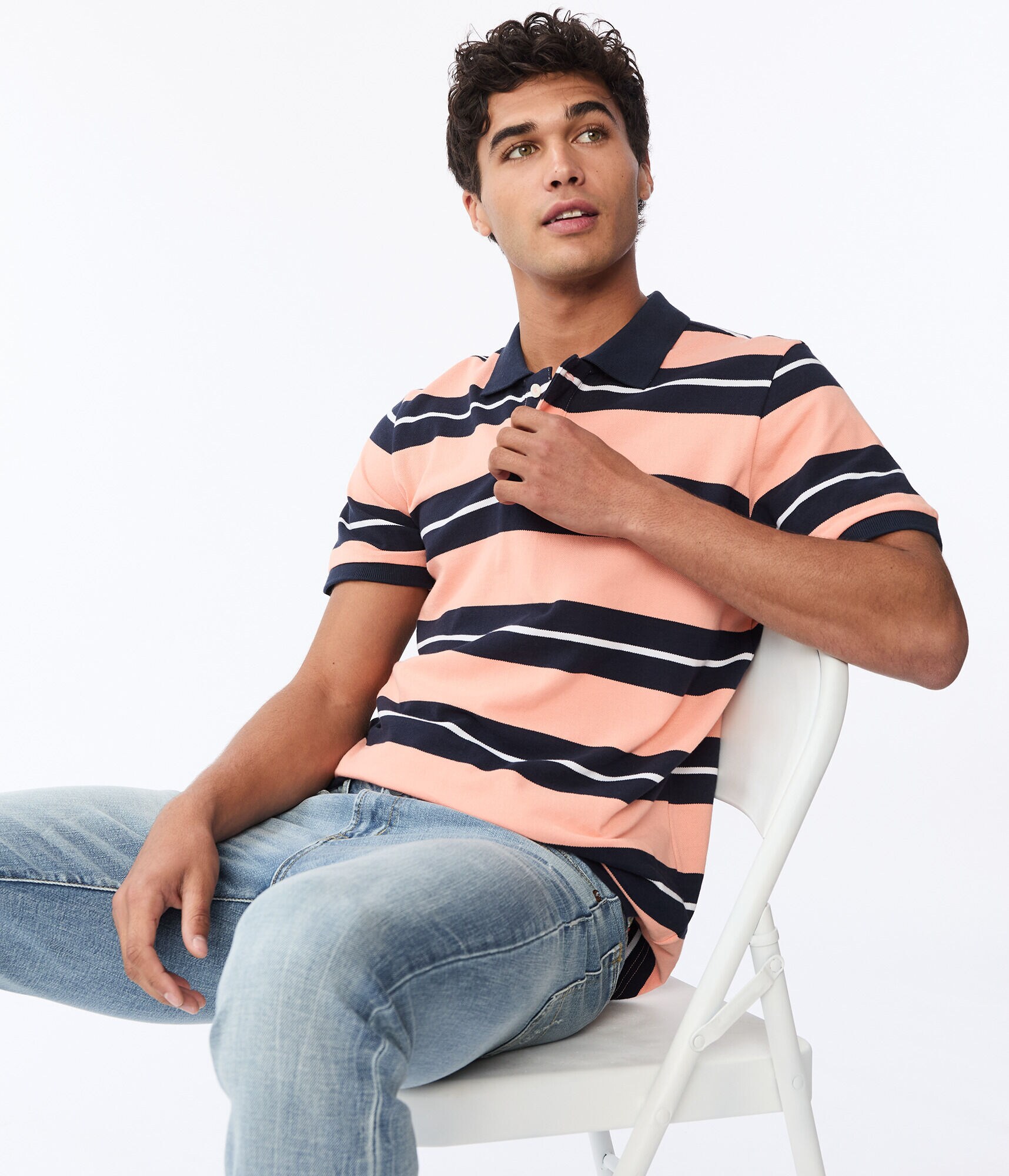 Thick Stripe Piqu&eacute; Polo