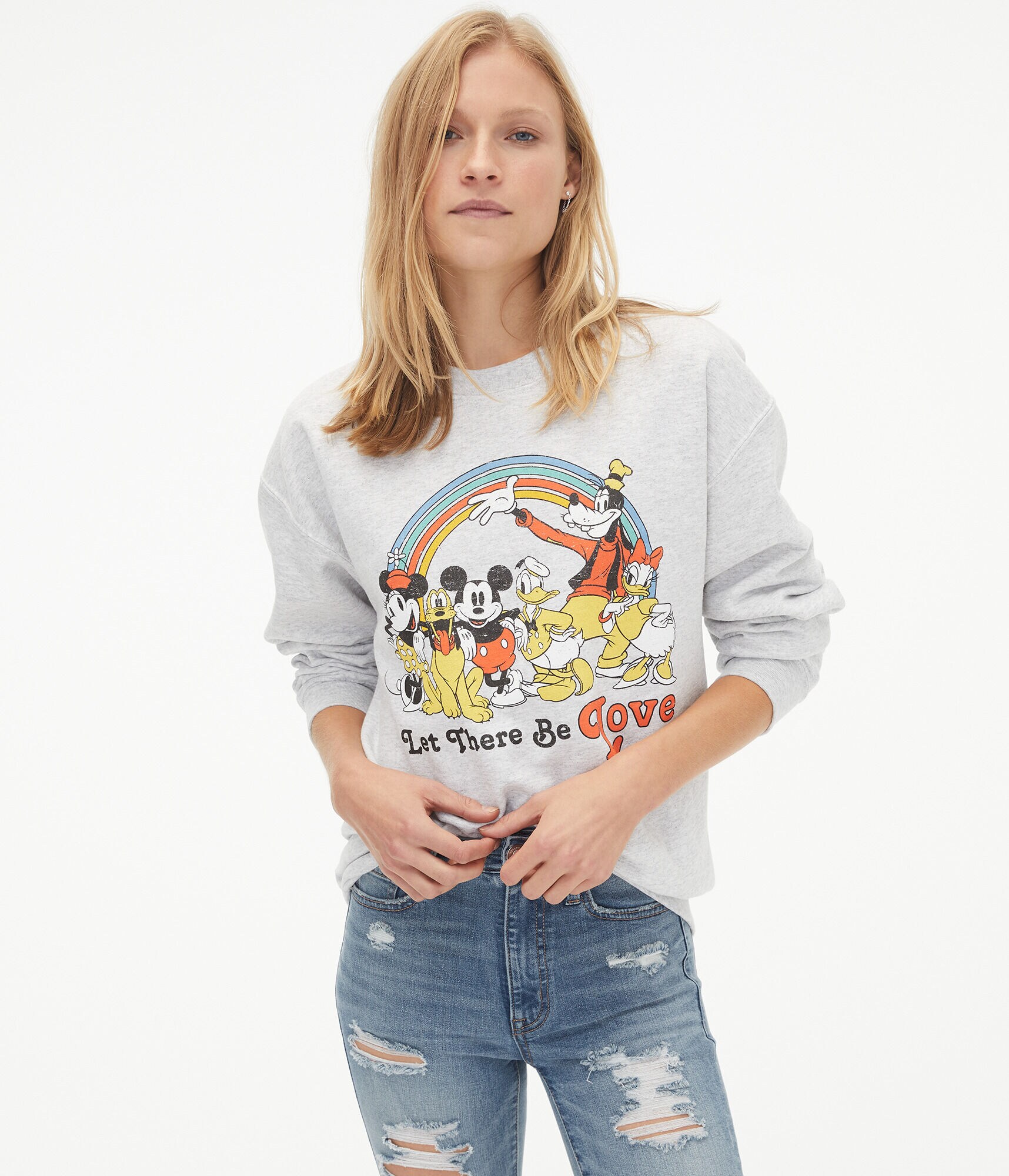Disney Let There Be Love Boyfriend Crew Sweatshirt***