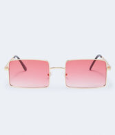 Rectangular Pop-Color Lens Sunglasses