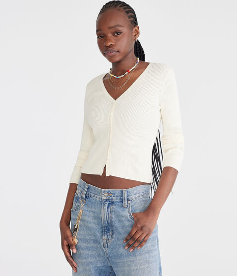 Ribbed V-Neck Cardigan Ribbed V-Neck Cardigan
