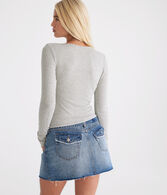 Long Sleeve Ruched Shrunken Tee