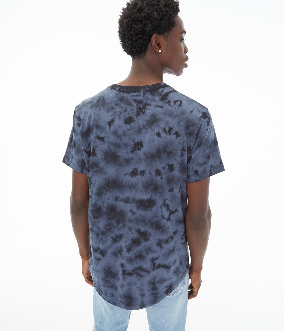 Tie-Dye Curved Hem Crew Tee