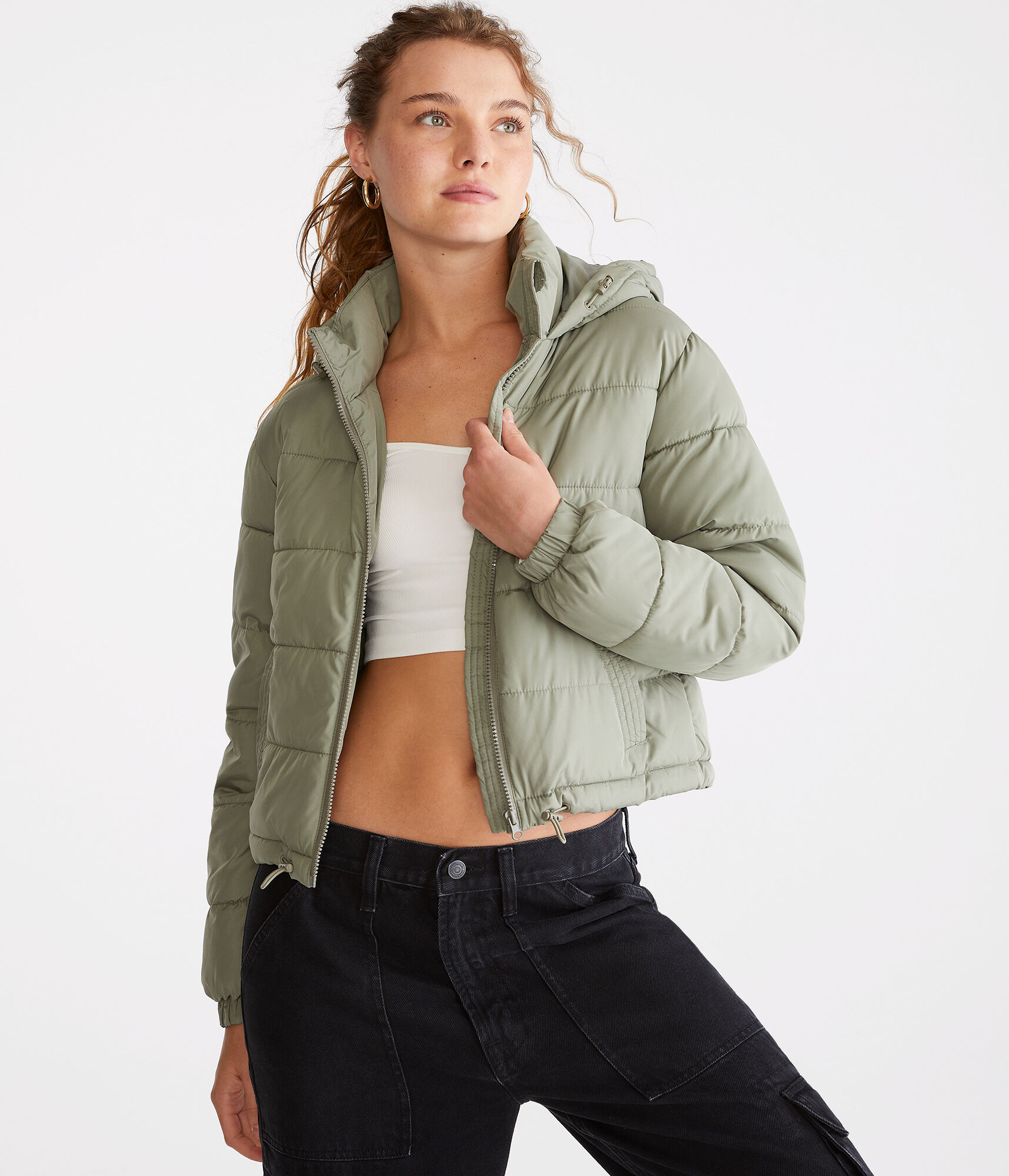 Lightweight Hooded Puffer Jacket