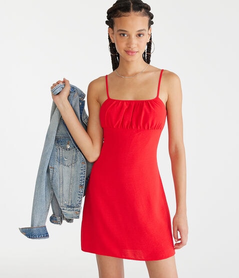 Solid Square-Neck Slip Dress