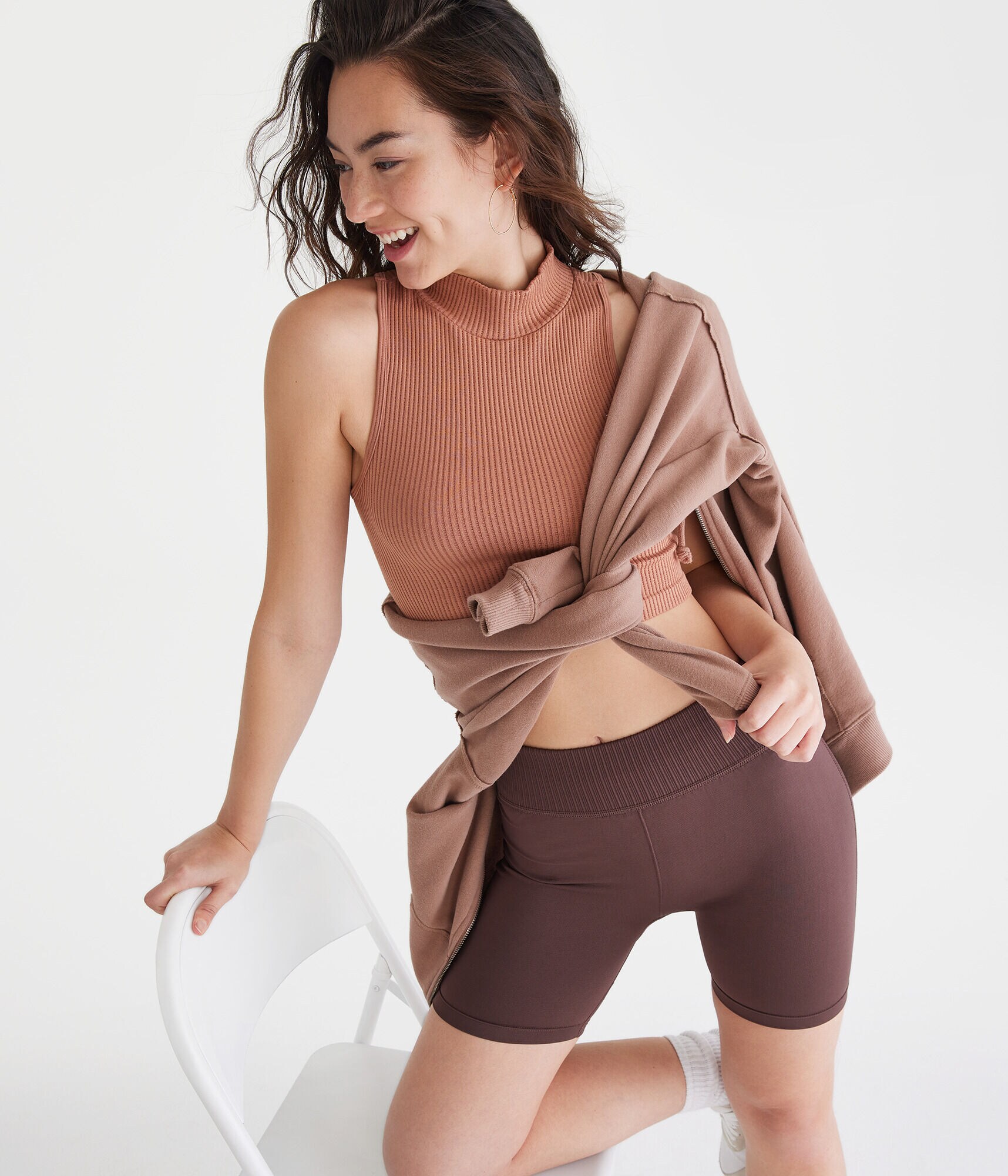 Seriously Soft Seamless Mock-Neck Cropped Tank