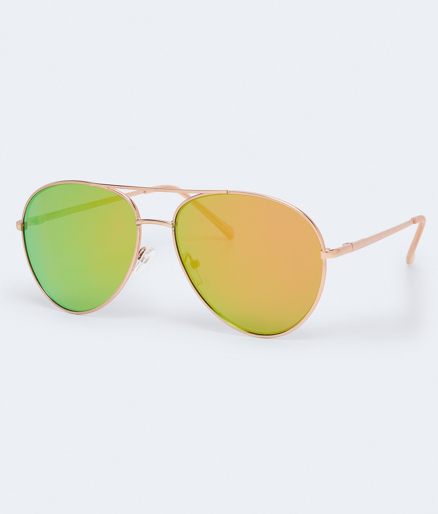 Flat Mirrored Aviator Sunglasses