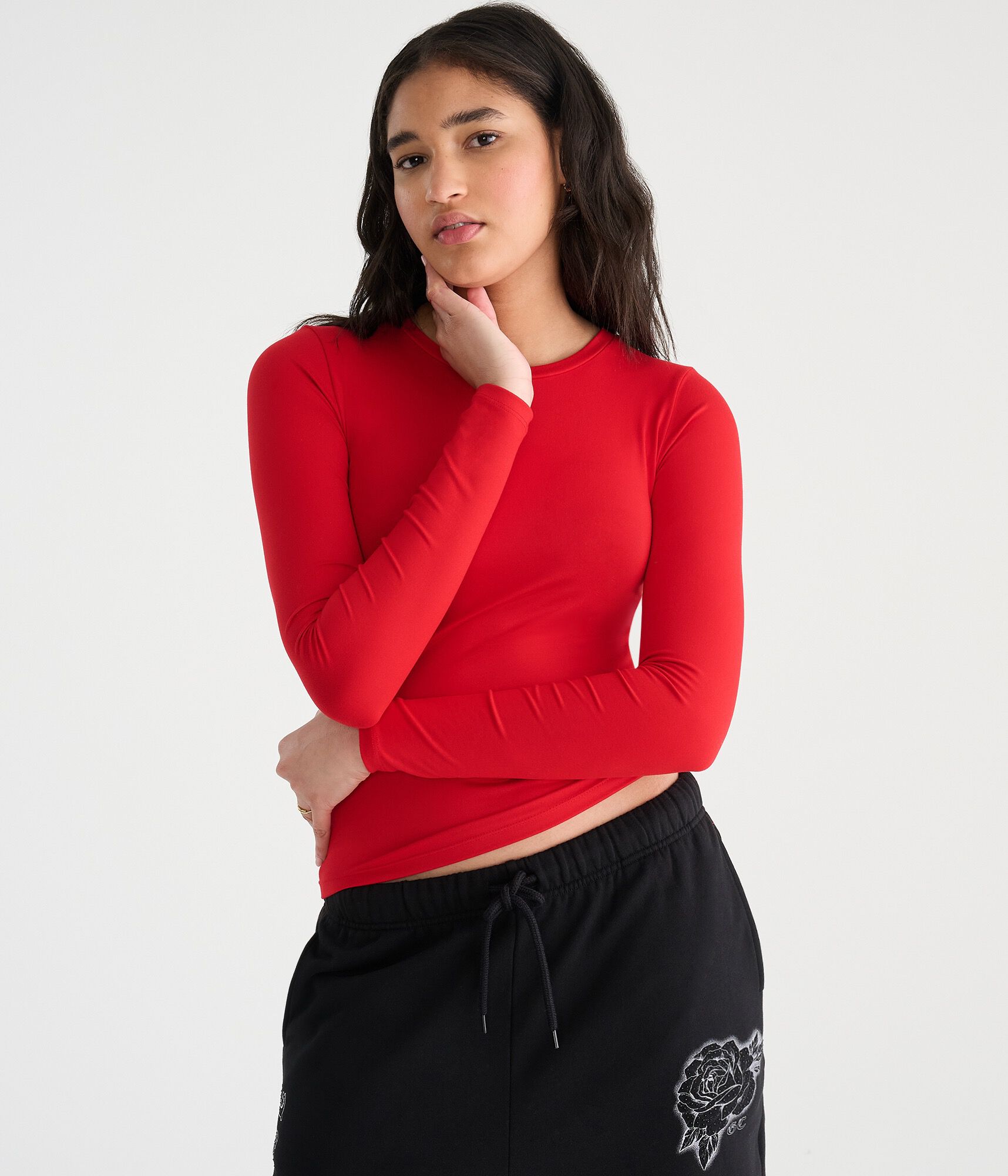 D&eacute;j&agrave; For Aero Long Sleeve Buttery Soft Crew Tee