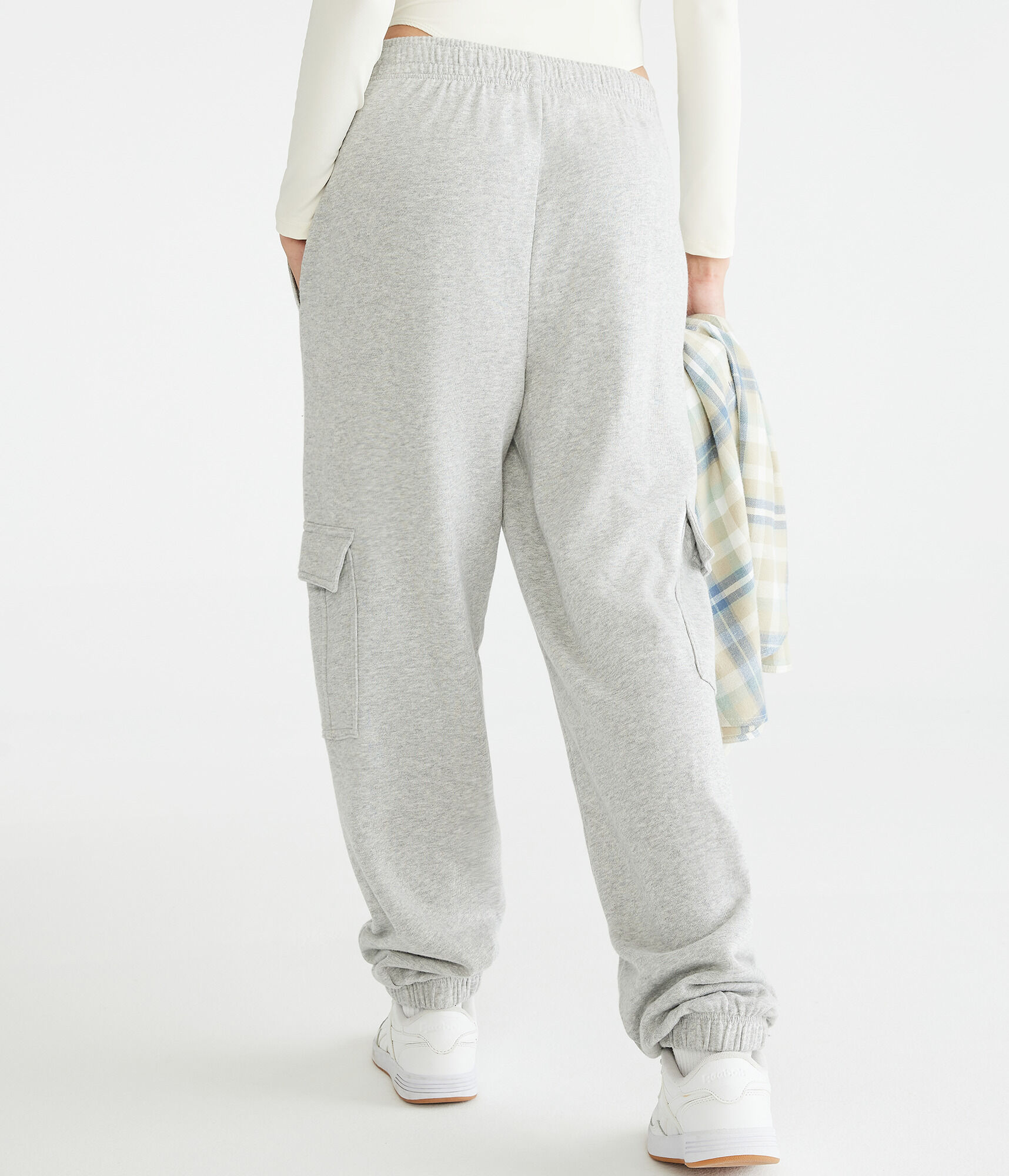 Slouchy Mid-Rise Cargo Sweatpants