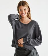 Long Sleeve Wear 2 Ways Cozy Waffle Tee