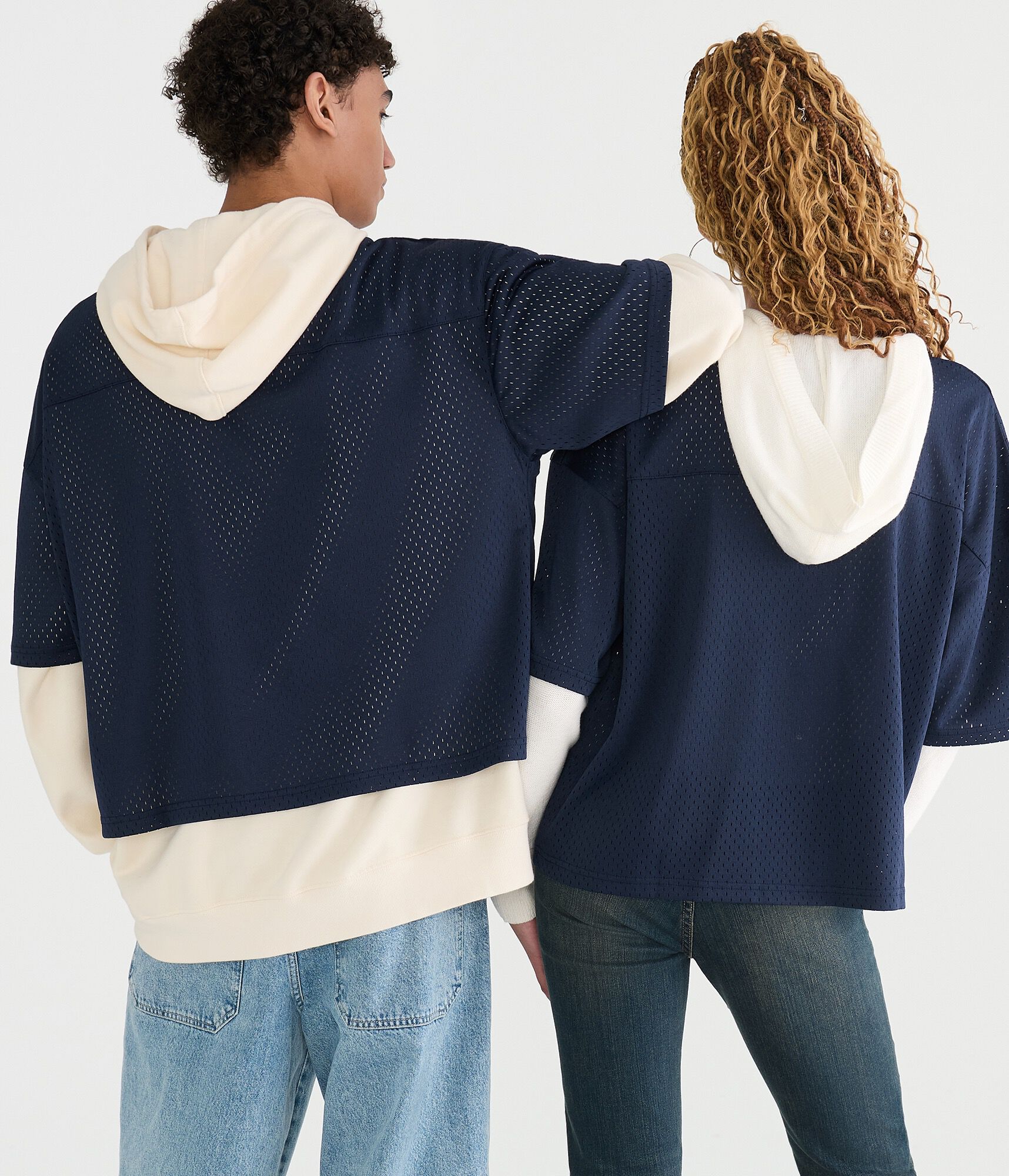 Notre Dame Fightin' Irish Boxy Mesh V-Neck Top