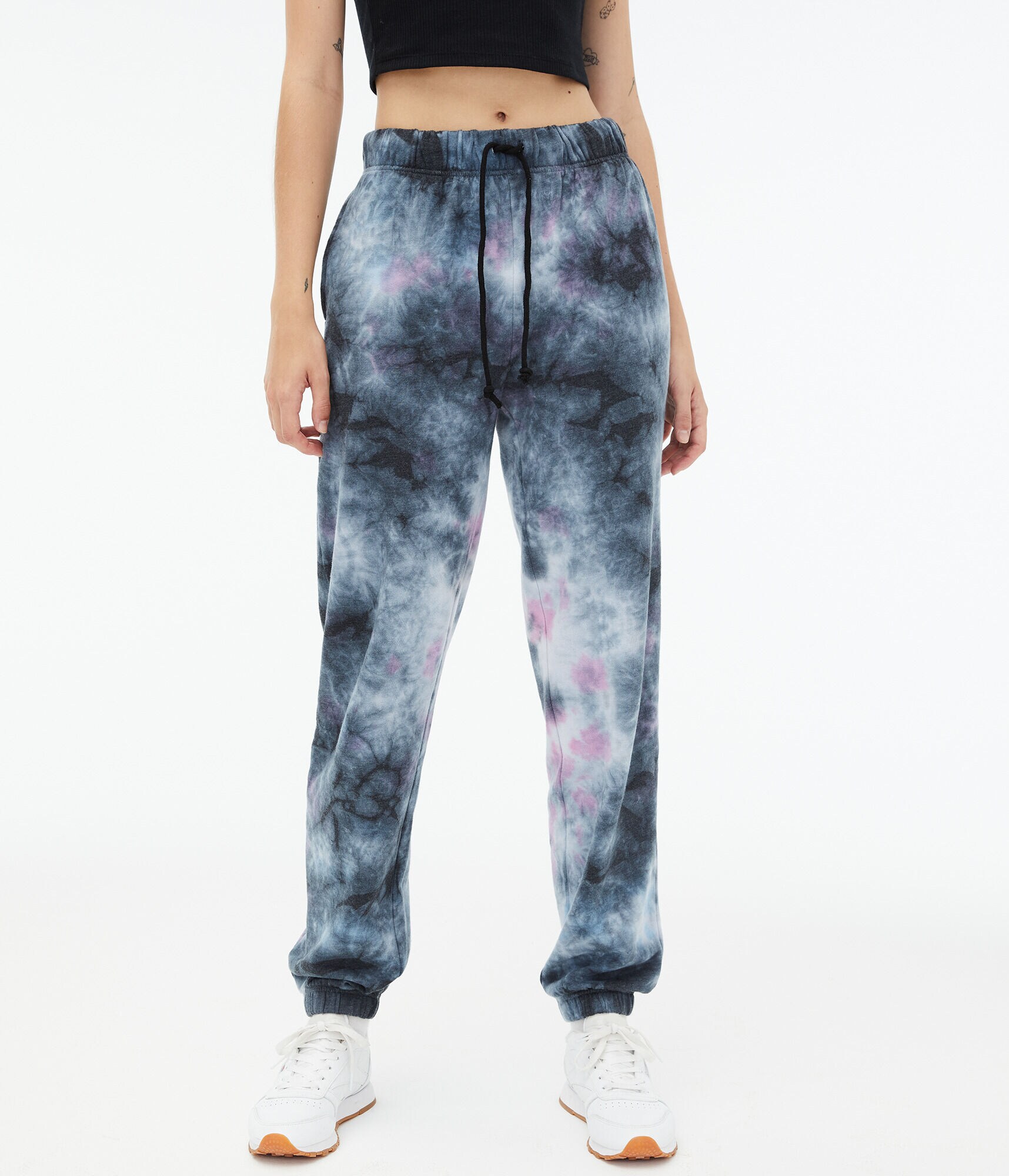 Tie-Dye Slouchy High-Rise Cinched Sweatpants