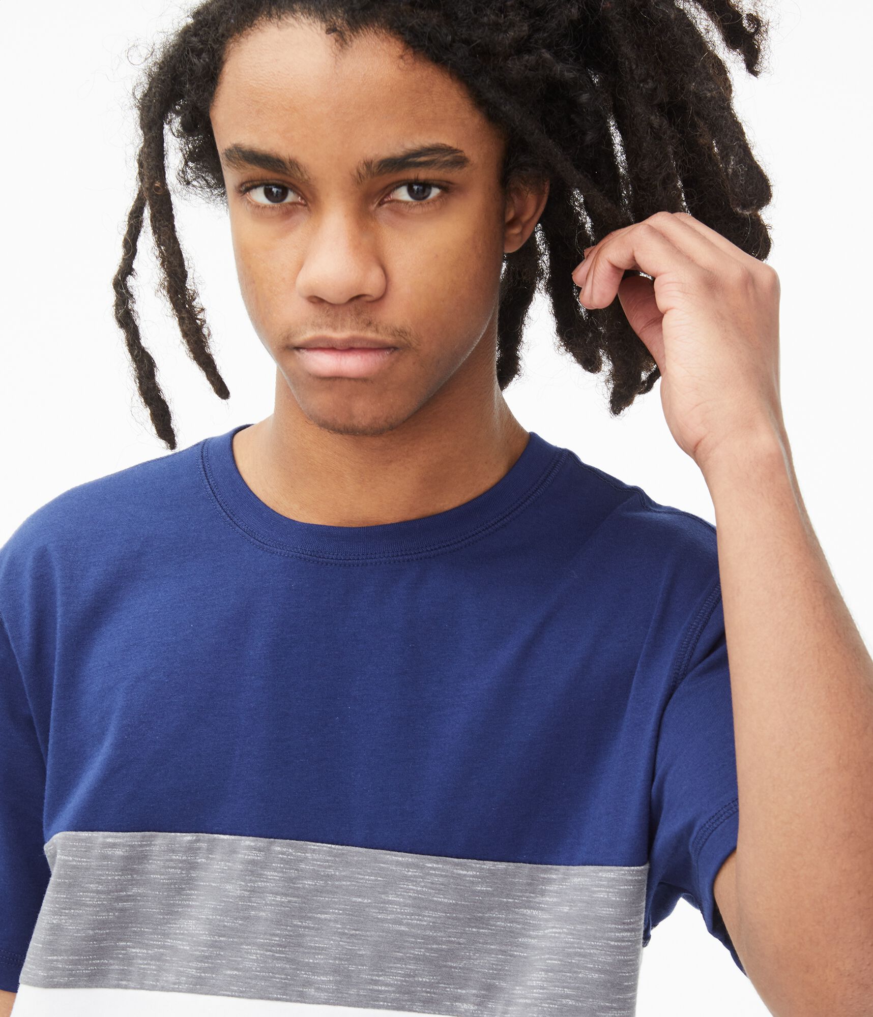 Colorblocked Stretch Crew Tee