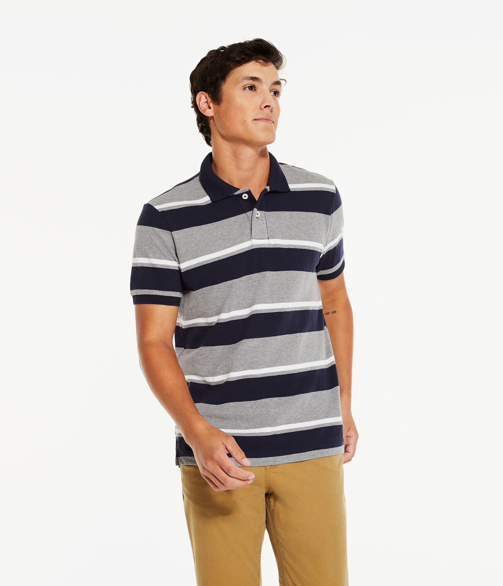 Mixed Stripe Piqu&eacute; Polo